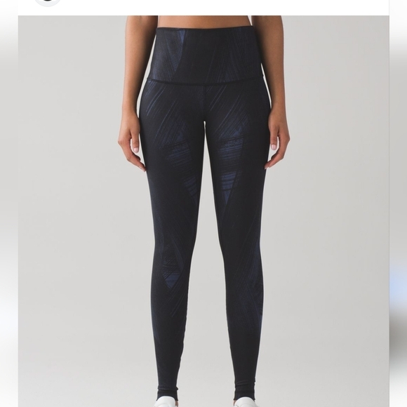 Lululemon Wunder Under Legging Black Blue Size 4 - Picture 1 of 5